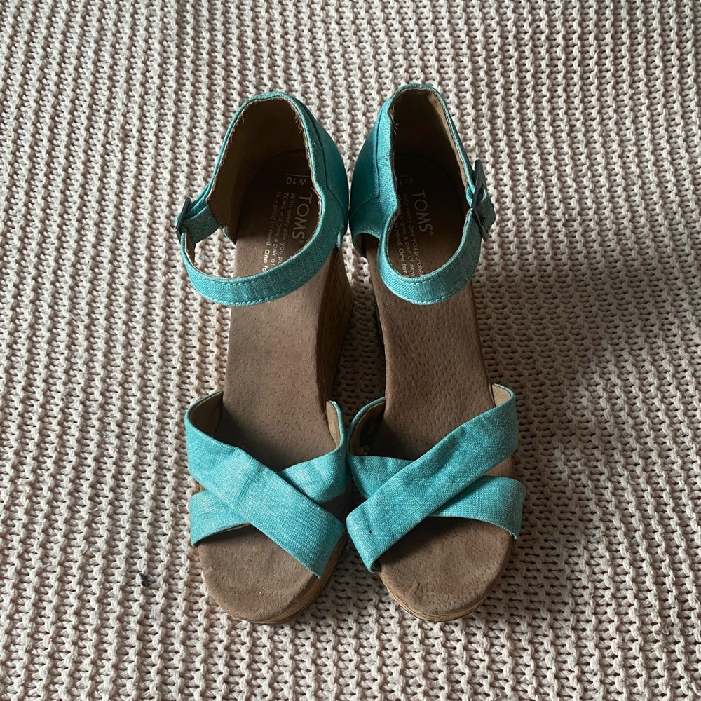 Toms cork wedges